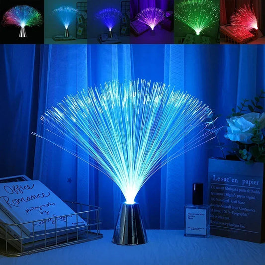 7 Color LED Fiber Optic Lamp Multicolor Star Sky Light for Holiday Wedding Centerpiece Optic Fiber LED Night Lighting Decor Lamp Trendy Home